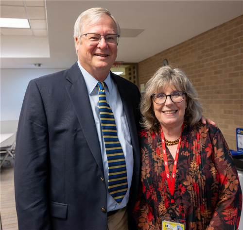 Dr. Laura Cooling with Pathology Chair Dr. Charles Parkos.